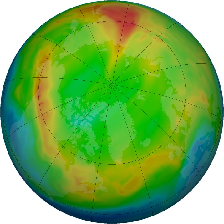 Arctic ozone map for 14 January 2011